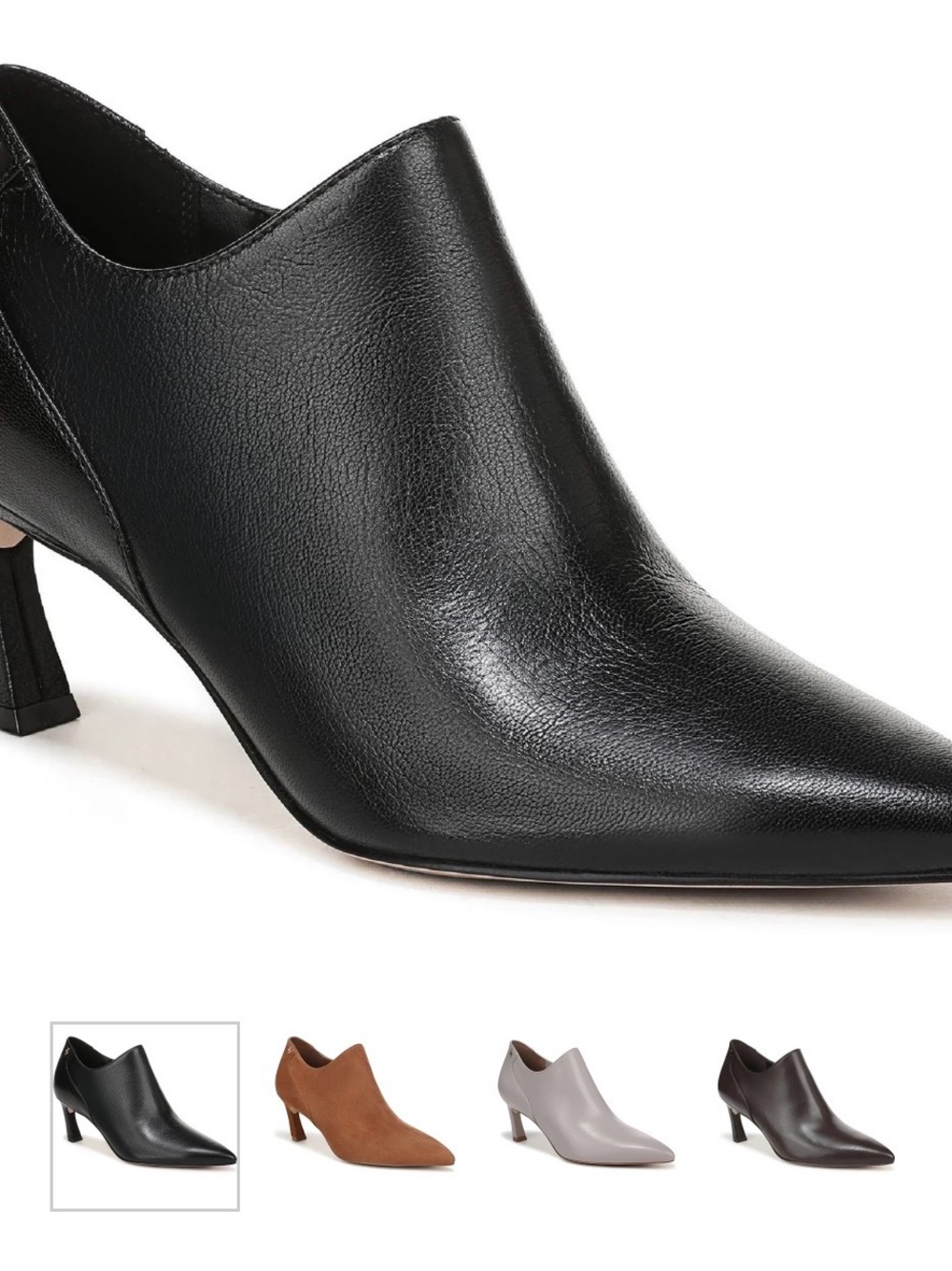 Naturalizer Women's Black Leather Pointed Toe Heel Mules